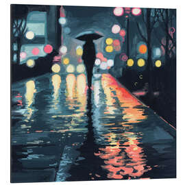 Magnettafel Nachtspaziergang im Regen