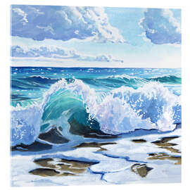 Acrylglasbild Wellen an der Küste