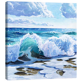 Leinwandbild Wellen an der Küste - Kate Jarvick Birch