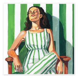 Tableau Relaxing In A Striped Dress - Kate Jarvick Birch