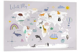 Acrylglasbild Karte der Tierwelt II