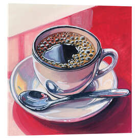 Acrylglasbild Schwarzer Kaffee auf einer Theke - Kate Jarvick Birch