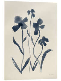 Acrylglasbild Marineblaue Blumen