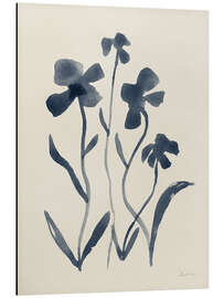 Alubild Marineblaue Blumen