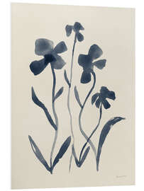 Hartschaumbild Marineblaue Blumen