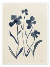 Obra artística Blue Florals Navy - Pamela Munger