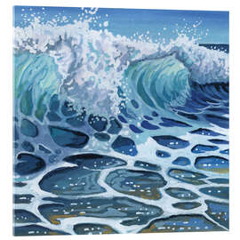Acrylglasbild Brechende Wellen am Strand - Kate Jarvick Birch