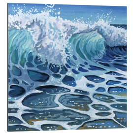 Alubild Brechende Wellen am Strand