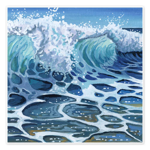 Poster Crashing Waves on Beach