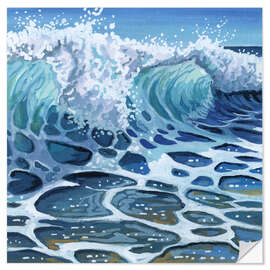 Wandsticker Brechende Wellen am Strand