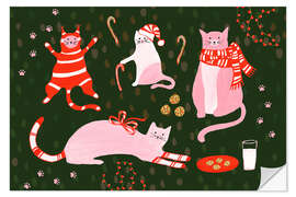 Wandsticker Kitty Christmas