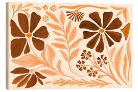 Holzbild Moderne Blütenblätter