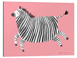 Alubild Fröhliches Zebra