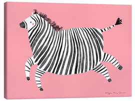 Leinwandbild Fröhliches Zebra - Kasia Kucwaj-Tybur