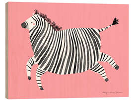 Holzbild Fröhliches Zebra