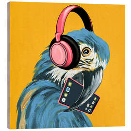 Holzbild Gen Alpha Papagei