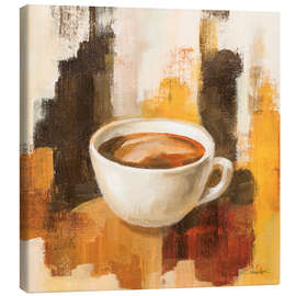 Leinwandbild Kaffee auf abstraktem Hintergrund