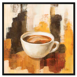 Gerahmter Kunstdruck Kaffee auf abstraktem Hintergrund