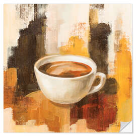 Wandsticker Kaffee auf abstraktem Hintergrund