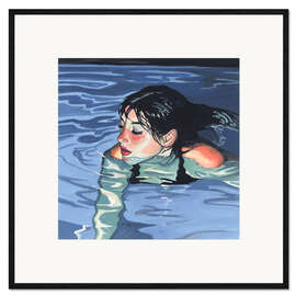 Gerahmter Kunstdruck Schwimmen im Abendrot - Kate Jarvick Birch