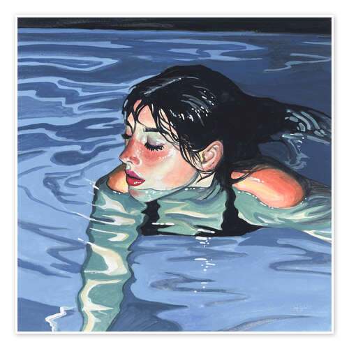 Poster Swimming in Evening Glow