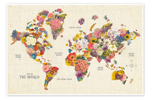Poster Botanical Floral Map