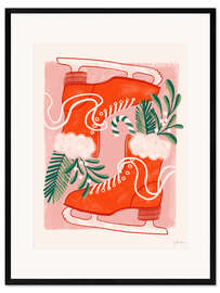 Gerahmter Kunstdruck Old School Eislaufen