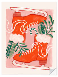 Wandsticker Old School Eislaufen