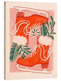 Holzbild Old School Eislaufen