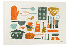 Hartschaumbild Retro Küchengeräte - Becky Thorns