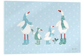 Acrylglasbild Enten im Schnee II