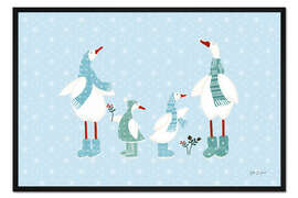 Gerahmter Kunstdruck Enten im Schnee II