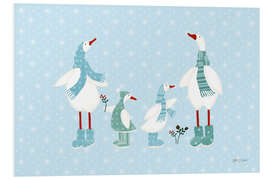 Hartschaumbild Enten im Schnee II