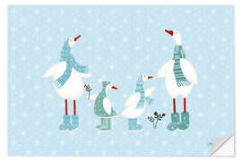 Wandsticker Enten im Schnee II