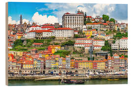 Cuadro de madera Cais de Ribeira, Porto - HADYPHOTO