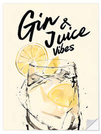 Wandsticker Gin and Juice Vibes