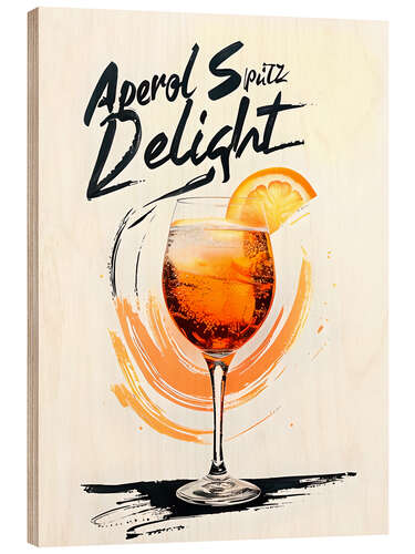 Print på træ Aperol Spritz Delight