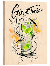 Print på træ Gin &amp; Tonic