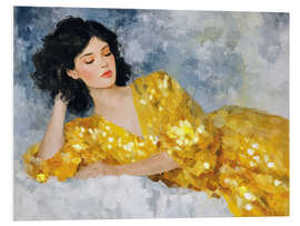 Hartschaumbild Schönheit in Gelb