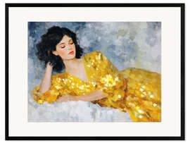 Gerahmter Kunstdruck Schönheit in Gelb