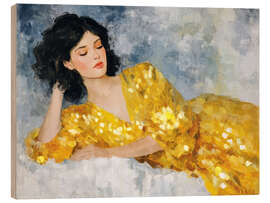 Holzbild Schönheit in Gelb