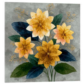 Acrylglasbild Blumenarrangement in Orange - DejaReve