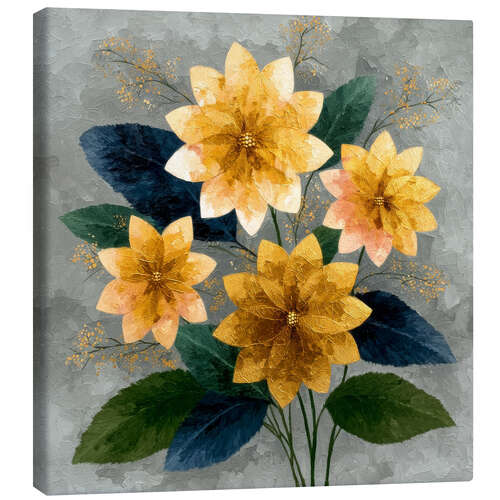 Leinwandbild Blumenarrangement in Orange