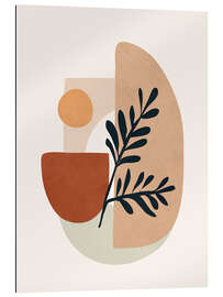 Gallery Print Geometrische Formen mit Blätterzweig