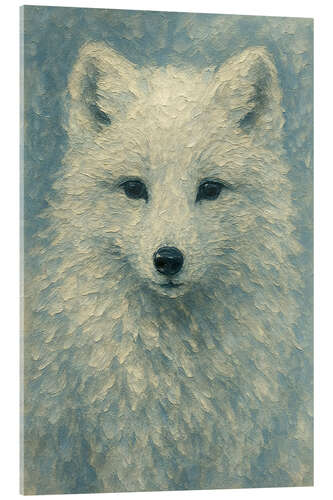 Acrylglasbild Polarfuchs im Schnee