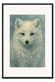 Gerahmter Kunstdruck Polarfuchs im Schnee