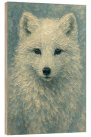 Wood print Arctic Fox in the Snow - Natalie Bruns