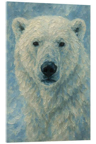Acrylglasbild Eisbär im Schnee