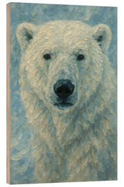 Wood print Polar Bear in the Snow - Natalie Bruns