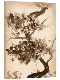 Holzbild Sepia Zweige I